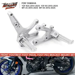 MT-25 Front Footrest Foot Peg For YAMAHA YZF R25 R3 MT25 2014-2025 MT03 Accessories Motorcycle Mount Bracket Left Right YZFR25