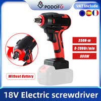 Podofo Cordless Brushless Electric Repair Screwdriver Rechargeable Battery Hammer Drill For 18V Battery Setting Power Tools