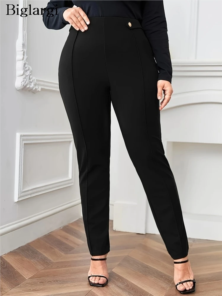 

Plus Size Spring Summer High Waist Long Pant Women Slim Bodycon Fashion Ladies Trousers Casual Woman Black Pants