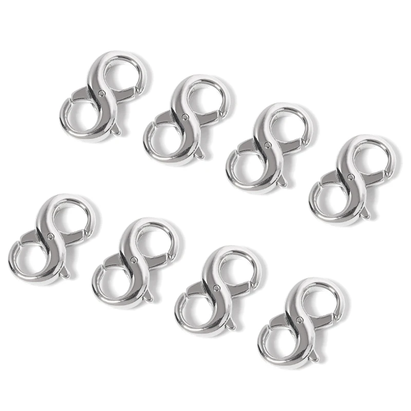 1 Stück Karabinerverschluss Edelstahl 8 Form Doppelte Öffnung Halskette Armbänder Verbinder Extender Verschlüsse für DIY Schmuckherstellung