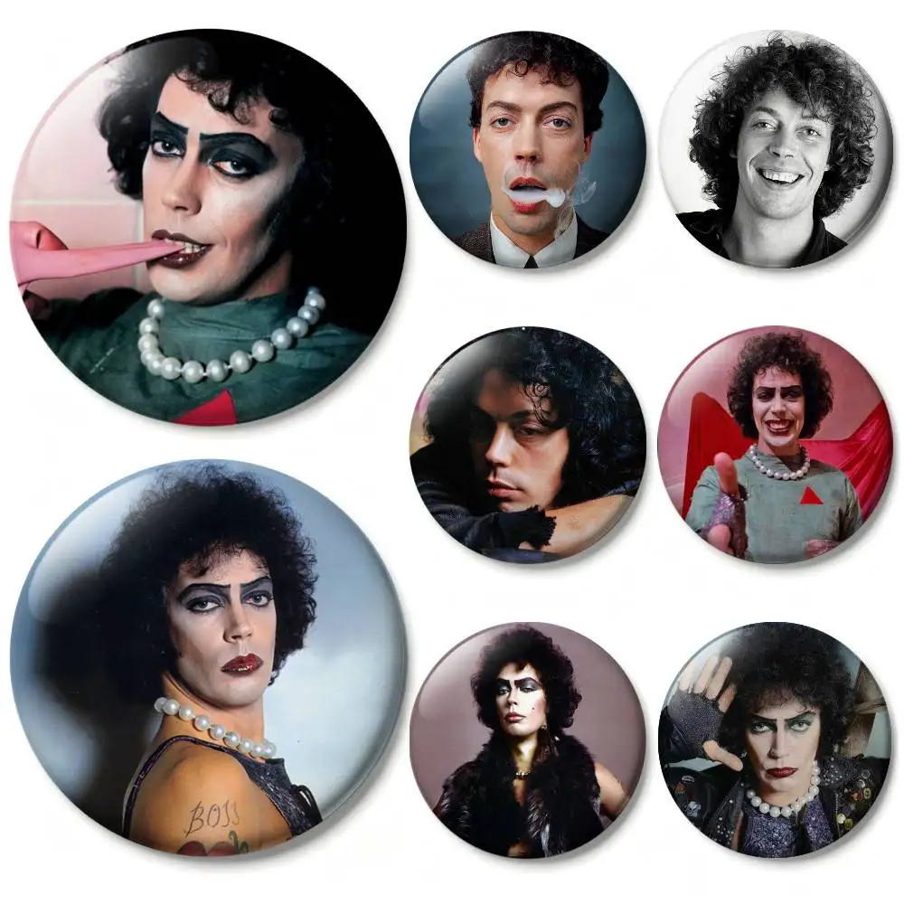 Tim Curry Movie Horror Badges 25 32 44 58 75 mm Round Fans Collect Friends Gifts Brooch Souvenir