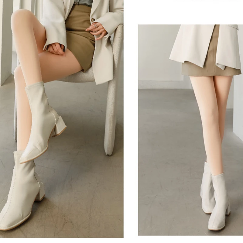 Ladies Slim Solid Tight Pantyhose High Elastic Hosiery Stockings Comfortable Casual Outfits High Waist Leggings Fleece Trousers