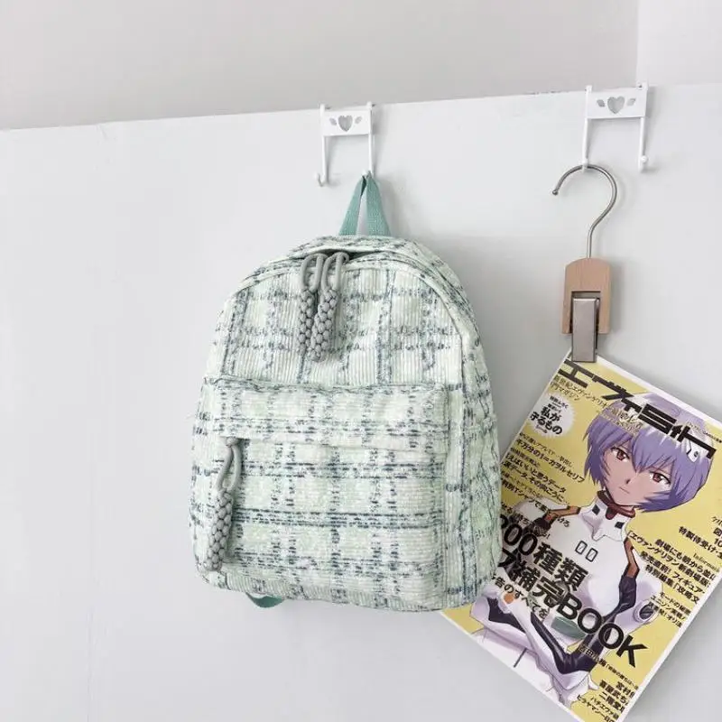 Mochila Xadrez para Estudante Sênior do Ensino Médio, Mochila Campus de Viagem, Fresco Artístico, Japonês, Outono e Inverno, Ins