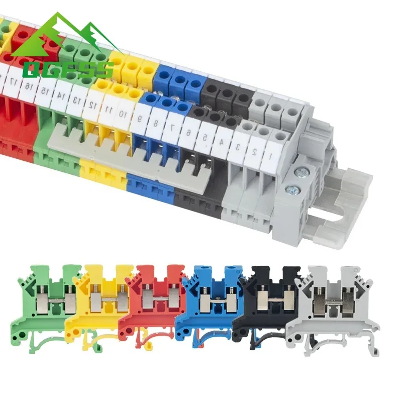 10Pcs UK 2.5 Terminal Block UK2.5B Screw Connection Connect Strip 2.5B 2.5mm² Cable Electrical Din Rail Wire Connector