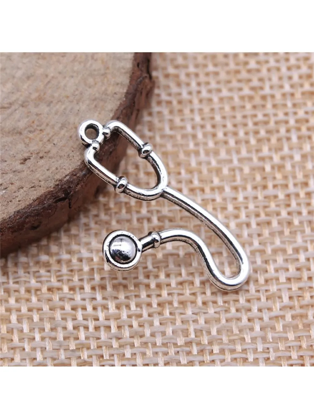 WYSIWYG 10szt Charms stetoskop 15x28mm antyczne srebro kolor wisiorek stetoskop Charms do tworzenia biżuterii ocena biżuterii — zdjęcie 2