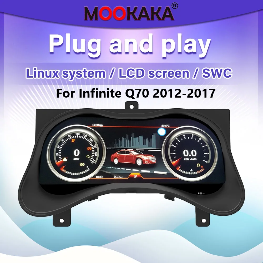 

12.3'' For Infinite Q70 2012-2017 Car LCD Dashboard Digital Cluster Virtual Cockpit Instrument Panel Speedometer Interior Parts