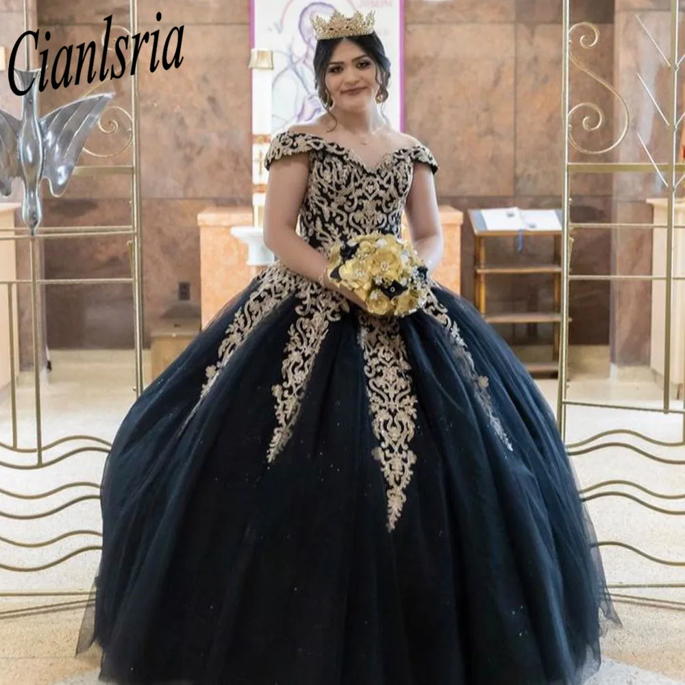 Navy Blue Ball Gown Quinceanera Dresses Vestidos De 15 Anos Illison Applique Tulle Princess Birthday Party Gowns