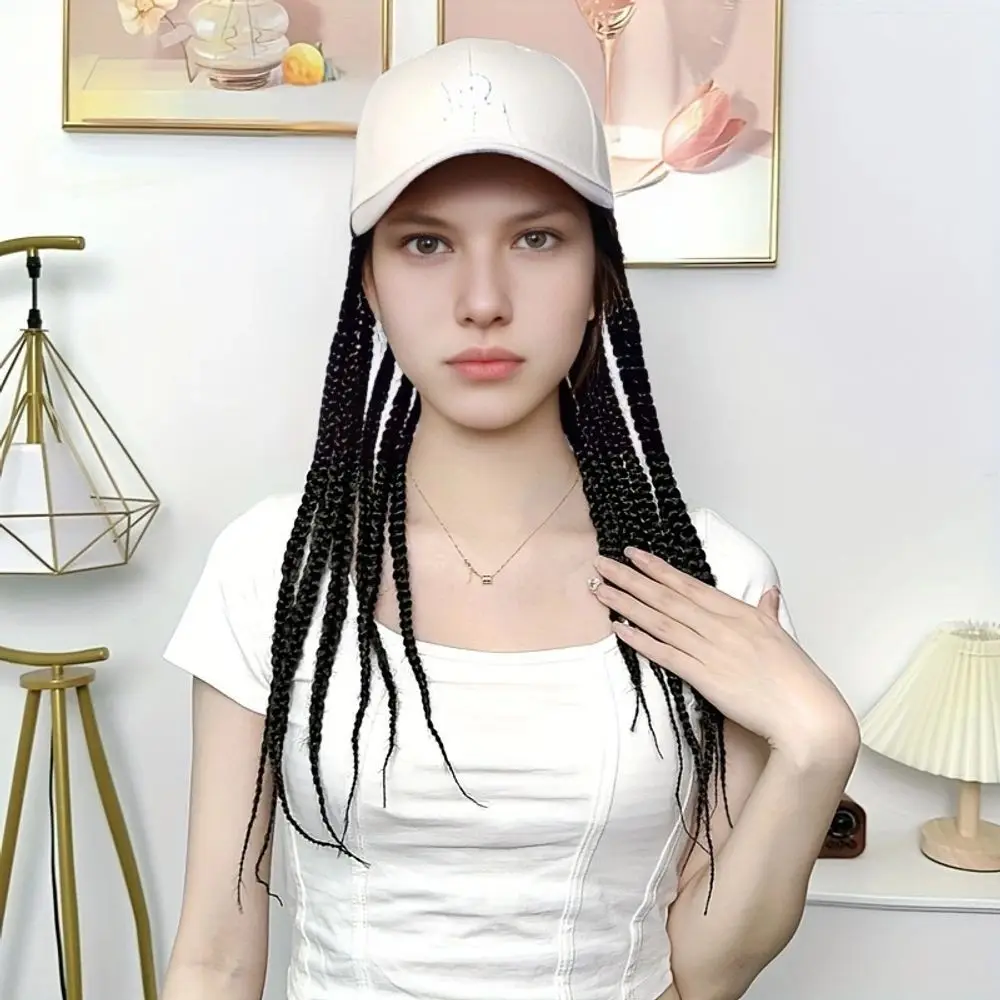 17inchs Women's Duck Cap Integrated Hip-Hop Dreadlock Hat Three-strand Braid Fiber Synthetic Wigs Pelucas Hair Daily Party Use