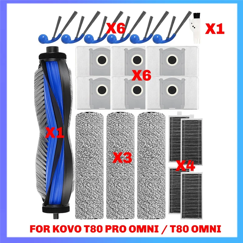 A24P Adatto Per ECOVACS T80 PRO OMNI / T80 OMNI Robot Aspirapolvere Sostituzione Rullo Principale Mop Panno Spazzola Laterale Sacchetto per la Polvere Filtro HEPA