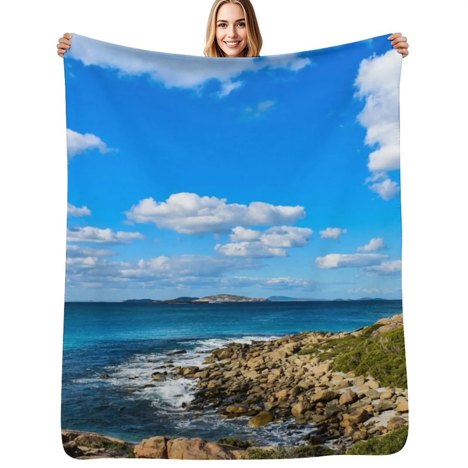 Australian Beach Throw Blanket Multi-Purpose Single Winter beds Thermals For Travel Cute bed plaid Blankets