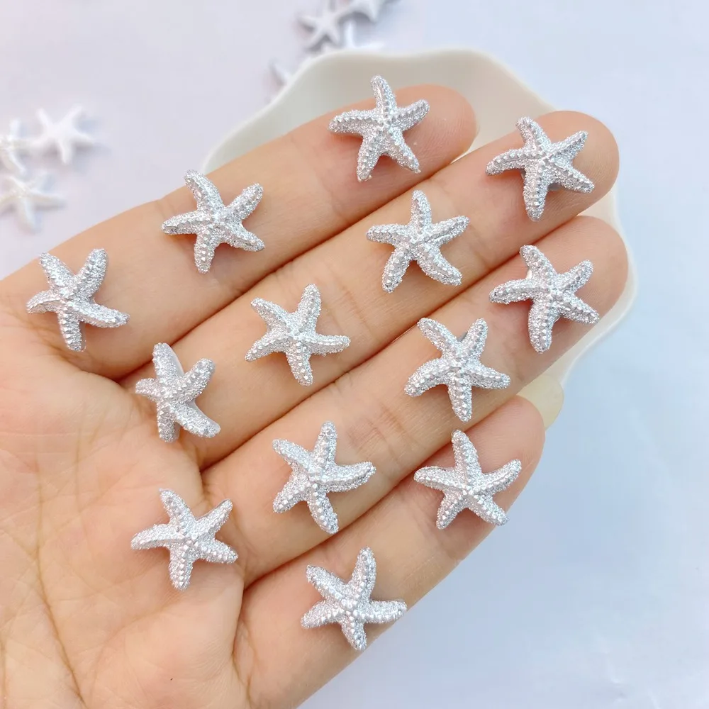 50Pcs New Cute Resin Mini Starfish Collection Flat Back Manicure Parts Embellishments For Hair Bows