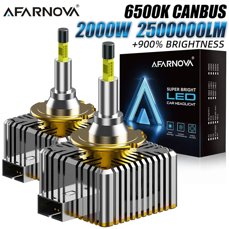 

2000W D3S D2S Led Car Headlight Bulbs HID Xenon D1S D4S D1R D3 LED 6500K Car Light High Power 2500000LM Plug and Play Turbo Lamp