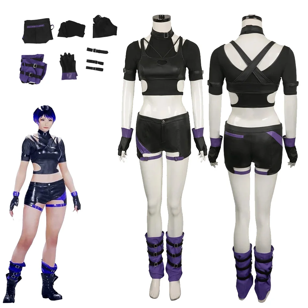 Game Tekken Cosplay Costume Reina Top Shorts Gloves Women Adult Outfits Fantasy Halloween Carnival Party Fantasia Disguise Suit