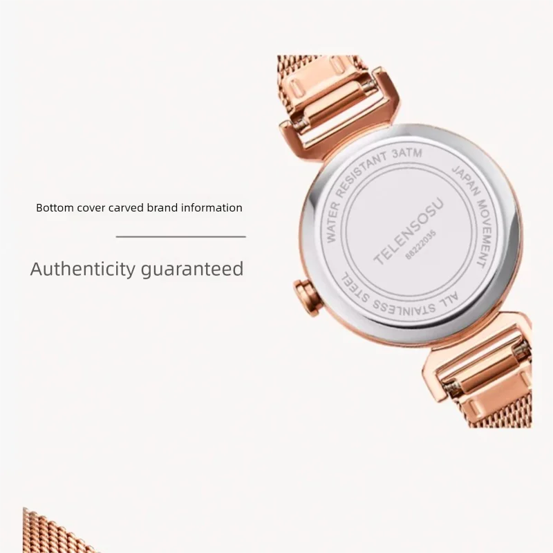 TELENSOSU 2025 new ladies quartz watch luxury full star dial top ladies watch stainless steel watch girlfriend lover gift 8822