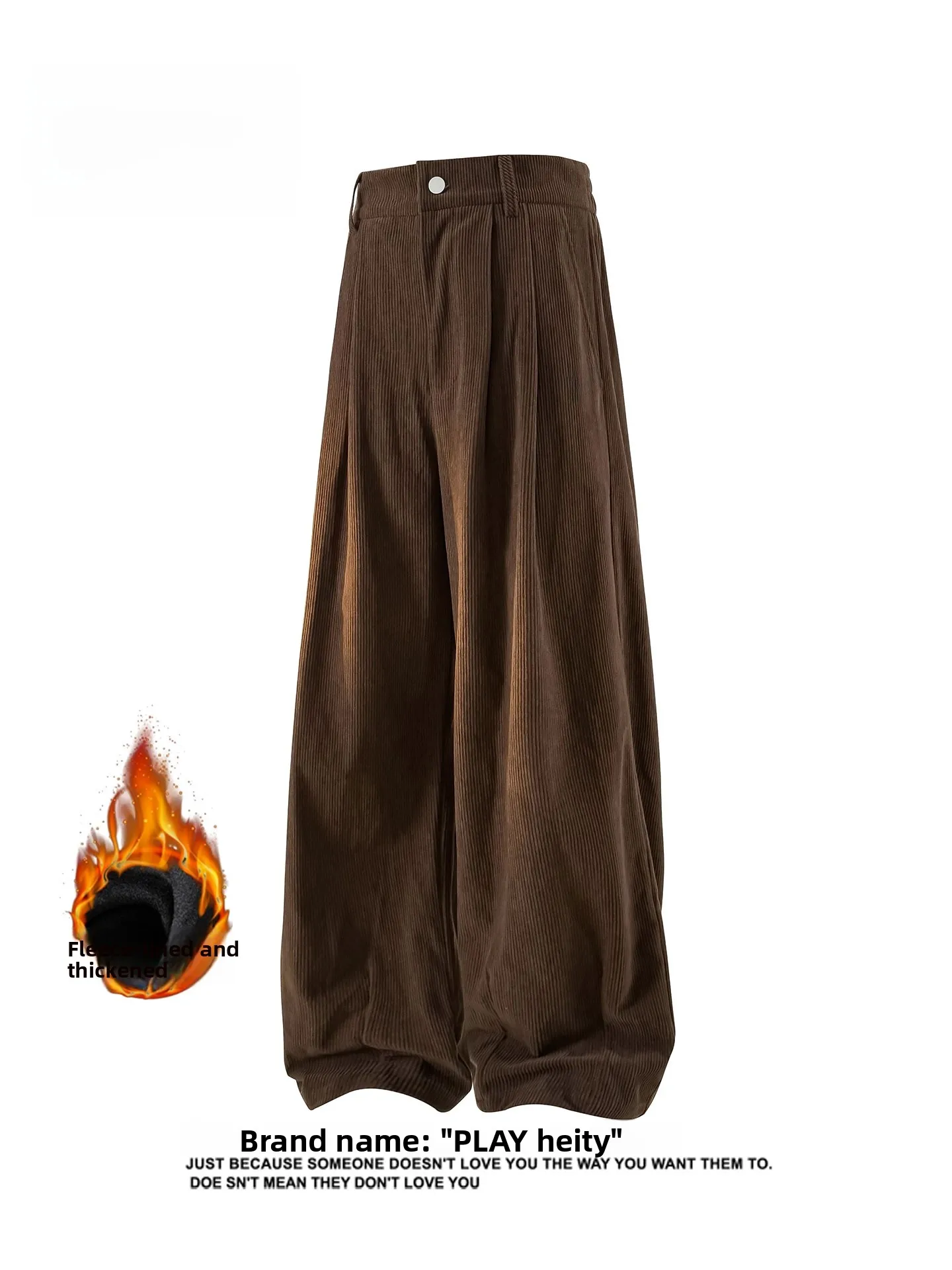 

Play Hei Heavyweight Corduroy Silver Fur ex Loose Casual Pants Faionable All-Match Leisure Trousers for Men And W...