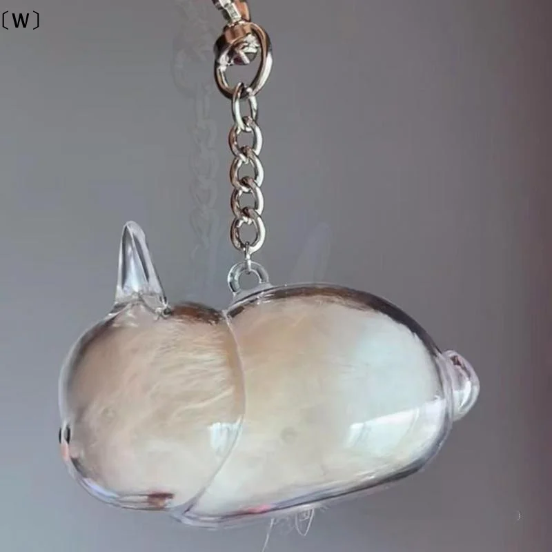 〔W〕Rabbit Hair Storage Box Pendant Keychain Pet Hair Keepsake Box Pet Memorial Collection Box Bag Pendant DIY Decoration Gift