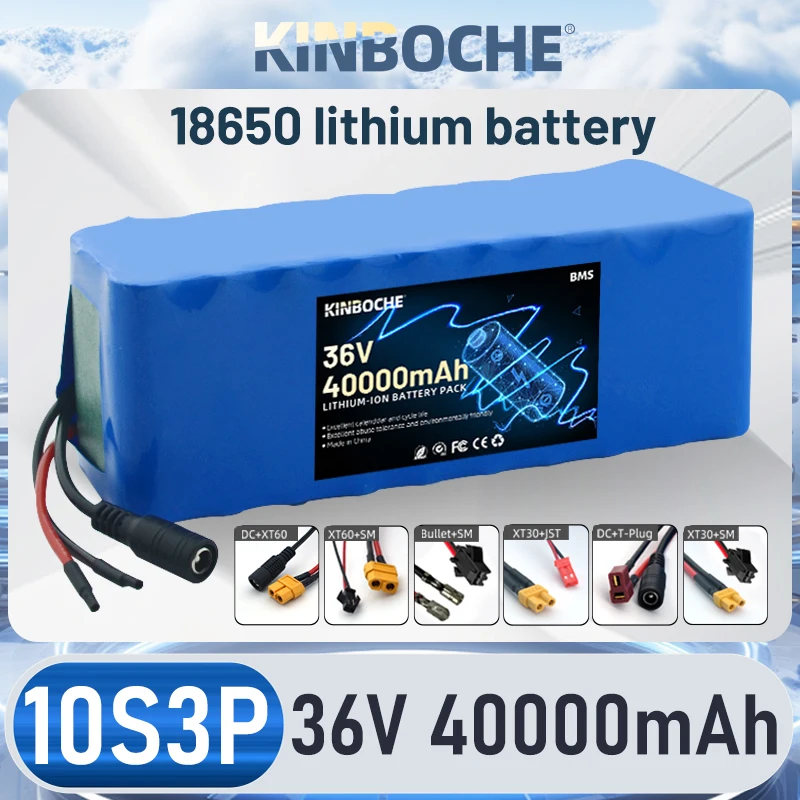 36V 10S3P 20Ah 550W high-power 42V 18650 lithium battery pack 40Ah bicycle riding scooter battery BMS+42V charger