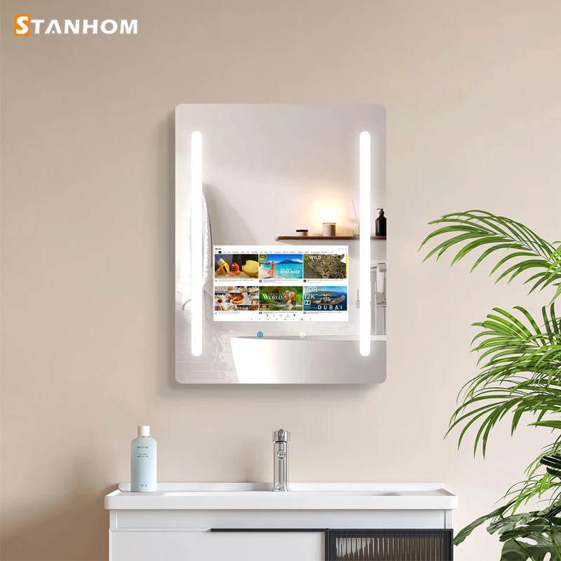 

STANHOM Прямоугольная Android Wi-Fi камера Smart TV Зеркало Светодиодный сенсорный экран