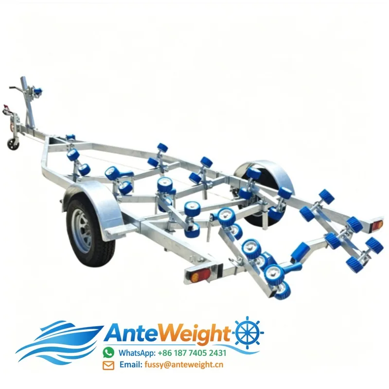 Boat Trolley 24ft 7.3m 2000kgs Galvanized Boat Trailer VTA Certificate Customized Yacht Trailer