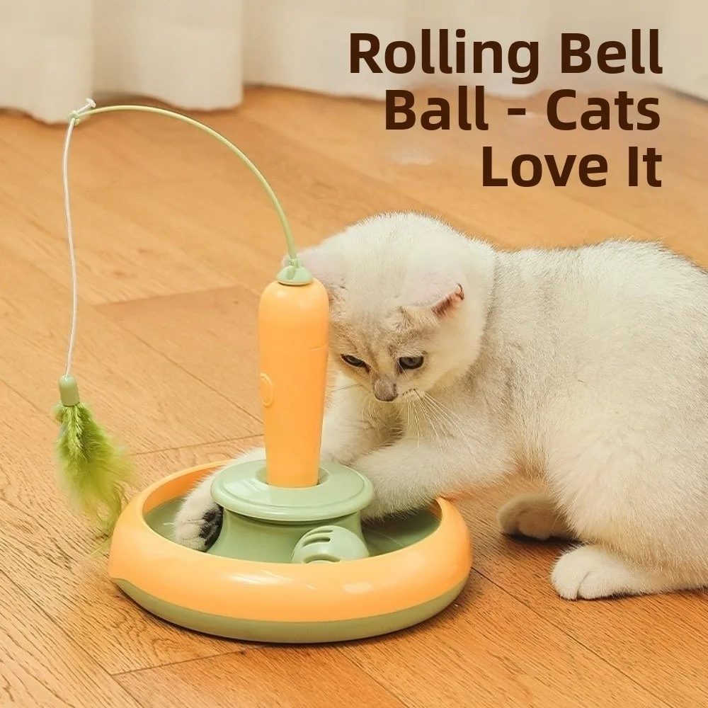 

Multifunctional Electric Cat Toy Sturdy Design Self Rotating Teaser Interactive Cat Toy Reusable Self Rotating