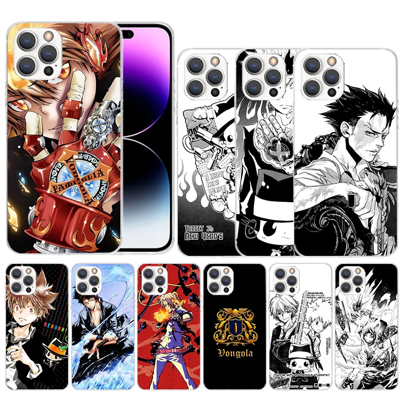 Katekyo Hitman Reborn Soft Cover for iPhone 15 14 13 12 Mini 11 Pro Max Print Phone Case X XS XR 7 Plus 8 + SE Pattern Coque