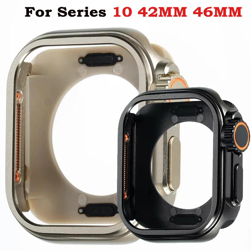 Metal Case for Apple Watch Series 10 46mm 42mm Upgrade Ultra 2 49mm Zinc Alloy Hard Protective Cover for Iwatch Series 10 Case