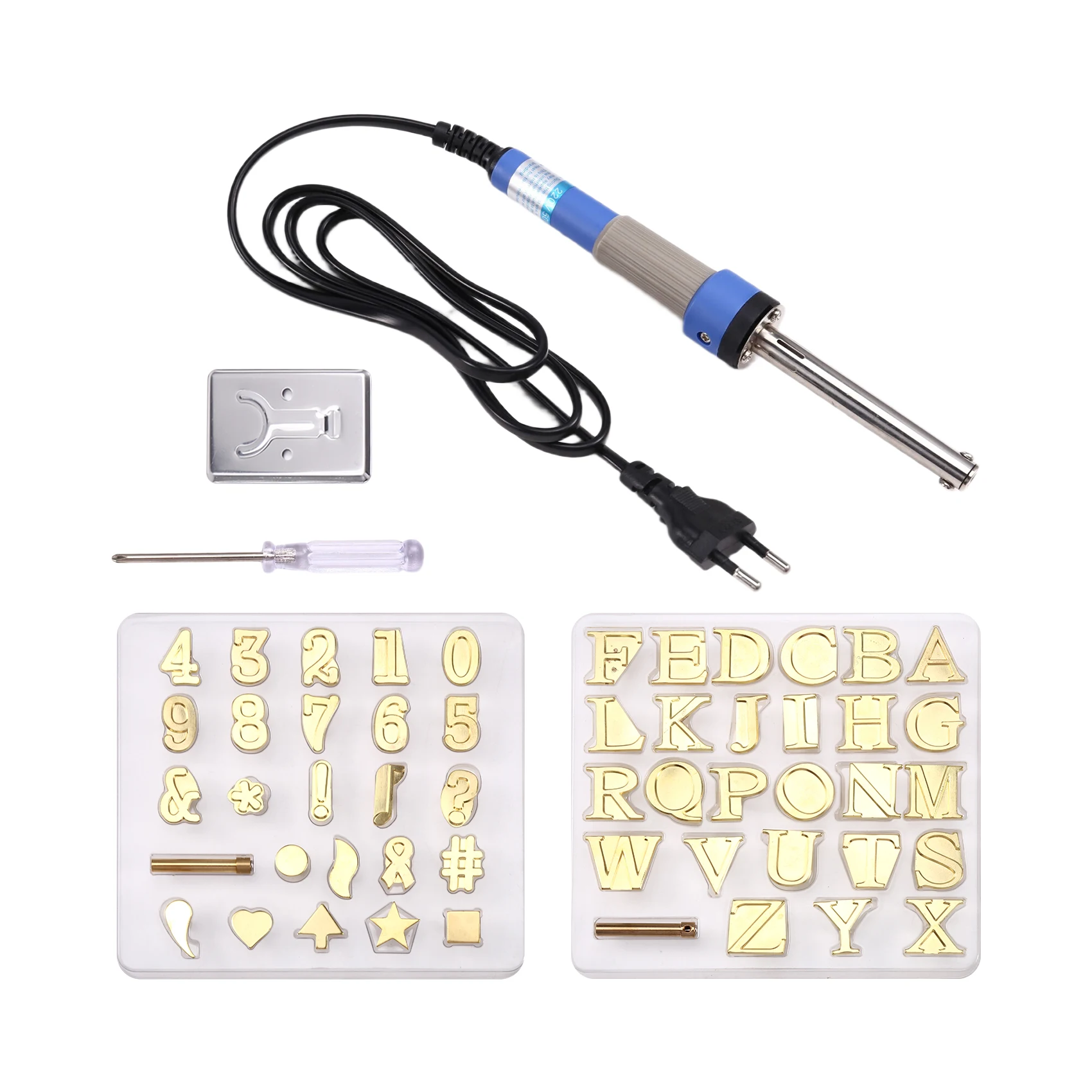 

ABFA Wood Burning / Carving Set Letter Soldering Iron Pen DIY Tools Alphabet Number Template For DIY Embossing EU Plug