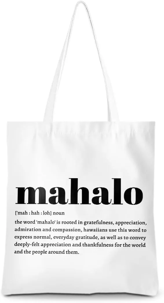 

Сумка-шоппер с принтом букв и надписями Aloha Mahalo Ohana (Зулу, Маори, Гавайский) – подарок и сувенир с Гавайев, пляжная сумка, сумка для покупок