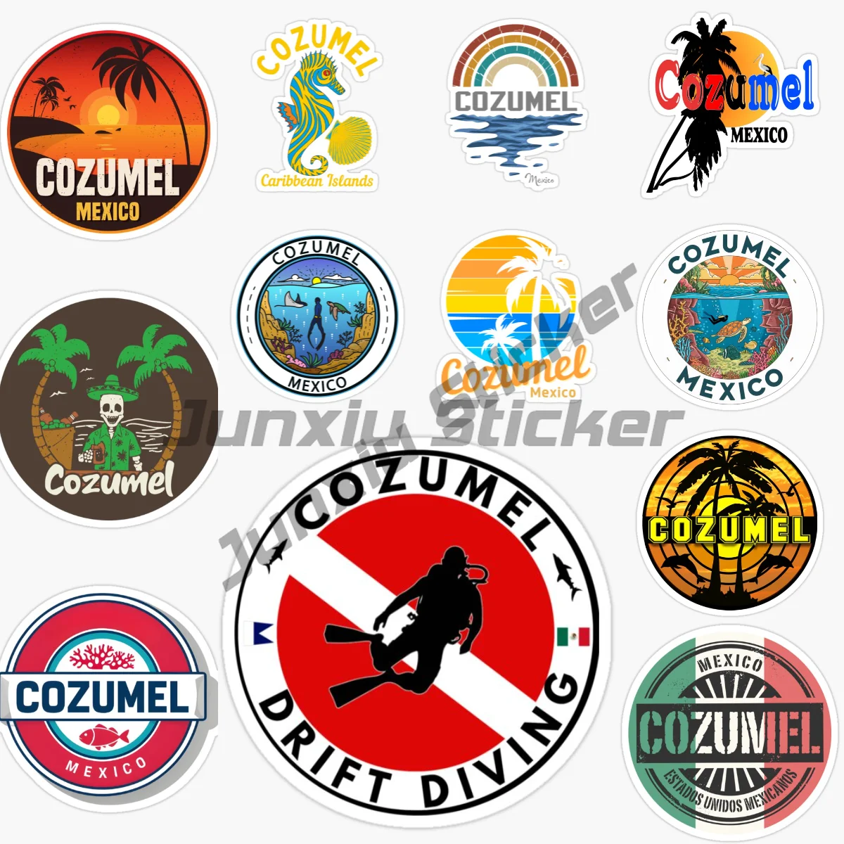 

COZUMEL Diving in Mexico Travel Sticker Vinyl Motorcycle Car Stickers Accessories Luggage Decoration Creative Waterproof Decal