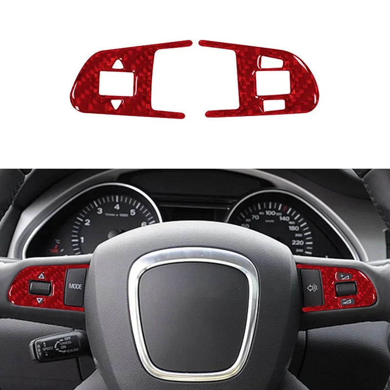 

Carbon Fiber Car Steering Wheel Button Sticker Decal Interior Trim Cover for Audi Q7 2007-2015 Accessories