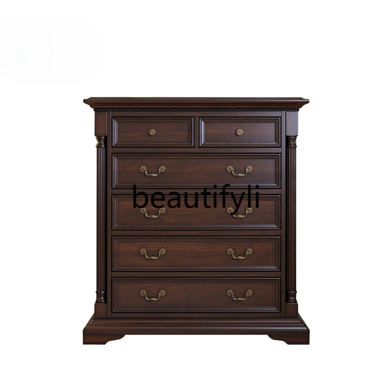 

American chest solid wood classic retro six-bucket chest of drawers bedroom storage