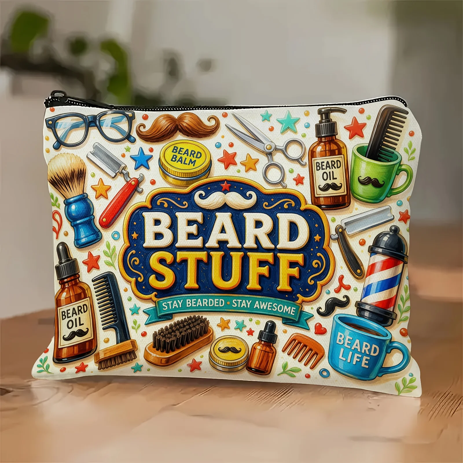 A Men's Beard Care Product Design Bag, Including a Razor, Scissors Etc Making It the Perfect Gift for Father, Husband  Boyfriend