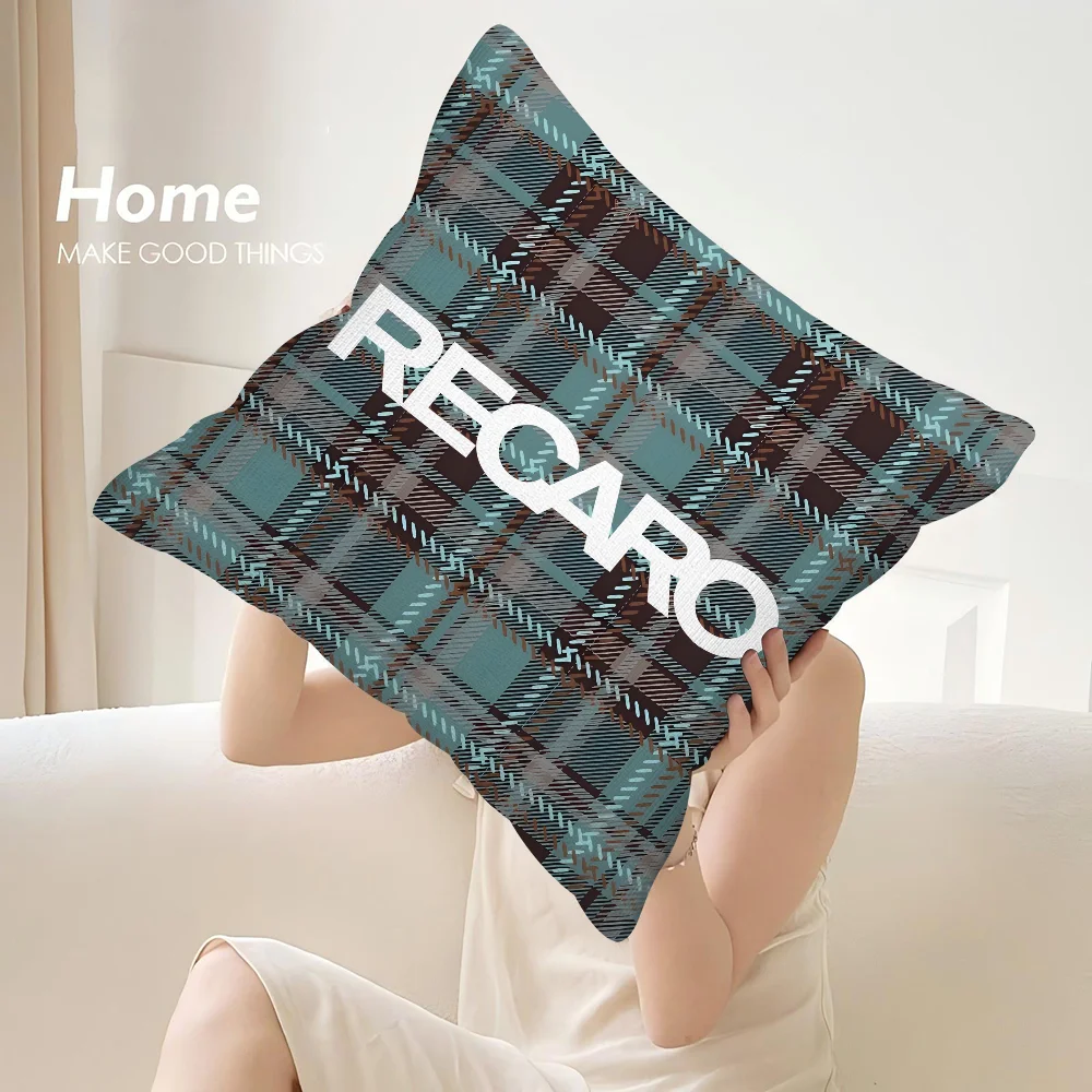 R-Recaros Logo Pillow Case Sofa Decorative Home Double-sided Print Plush Square Throw Pillow Covers Cushion Decor Cover