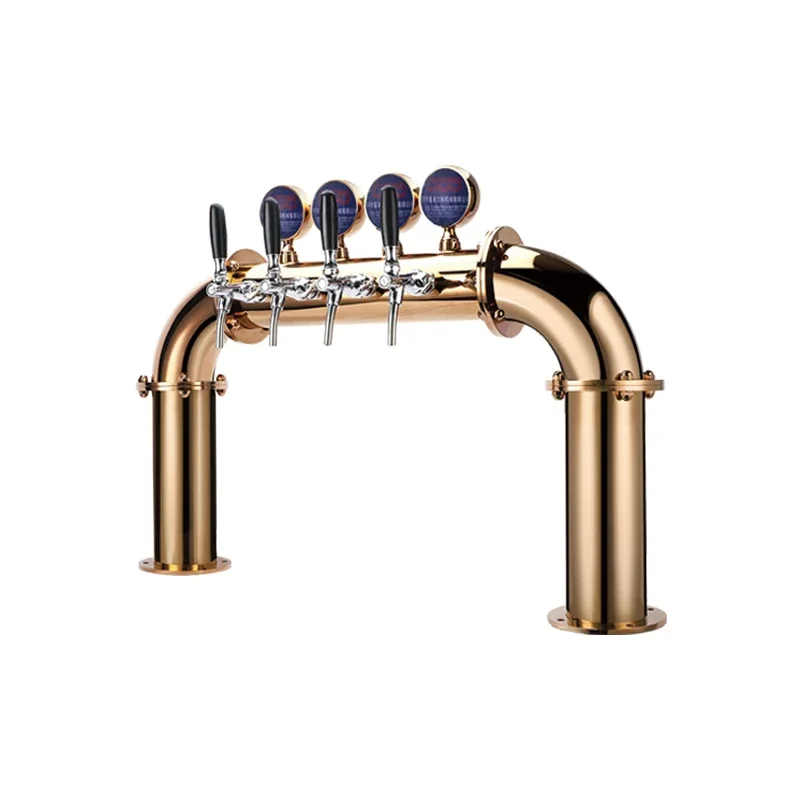 Custom Copper Bridge Beer Column Font 4 Tap Bar Dispenser Stainless Steel Beer Dispenser Beer Tower