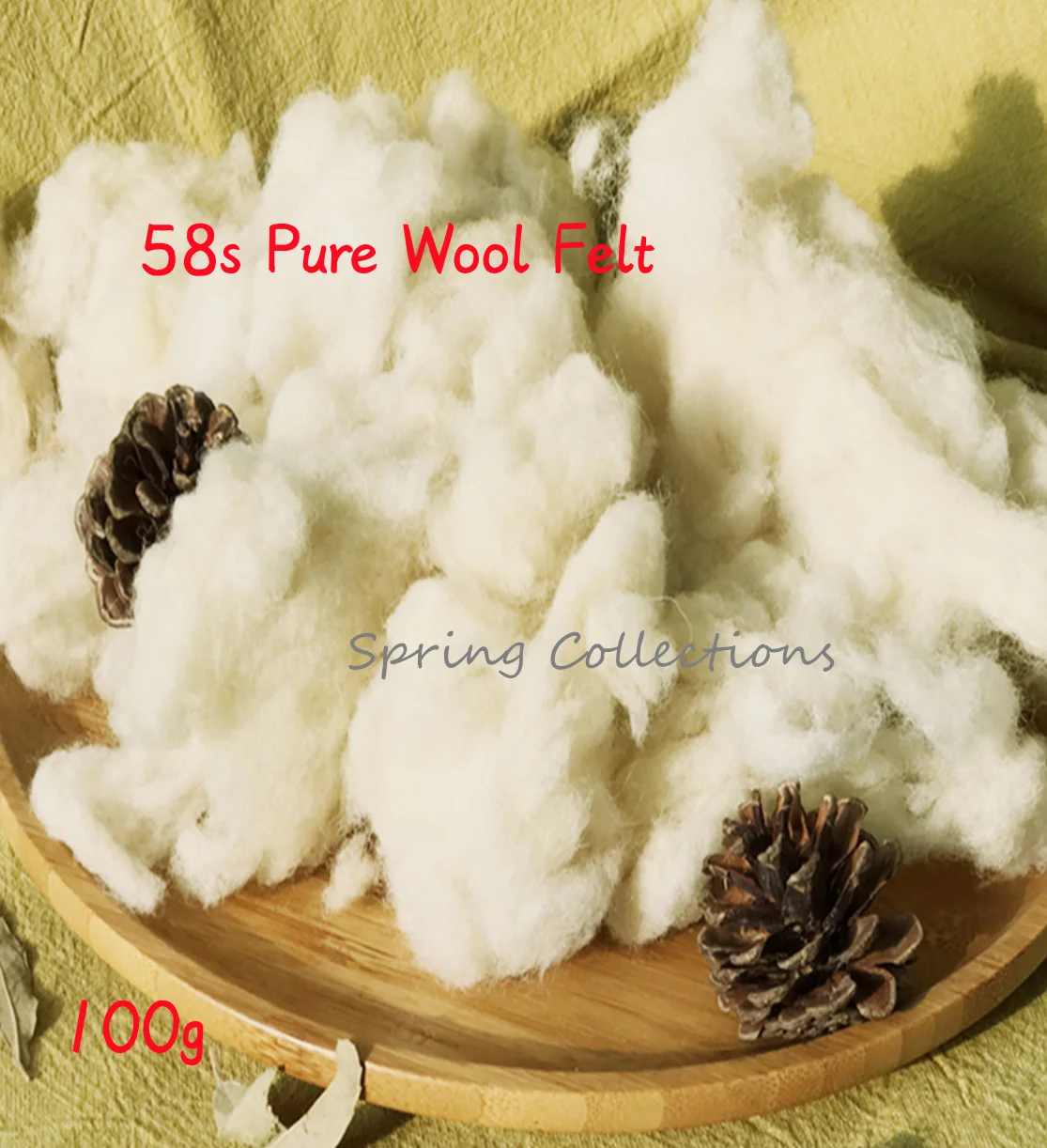 100g 58s Flesh Pure Wool Fiber Roving For Needle Felting Hand Spinning DIY Needlework Raw Wool Felt poke