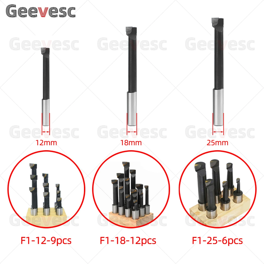 Ensemble de barres d\'alésage F1 en carbure de tungstène, trou, tête, MT2, MT3, MT4, R8, BT, NT, dispositif, outil