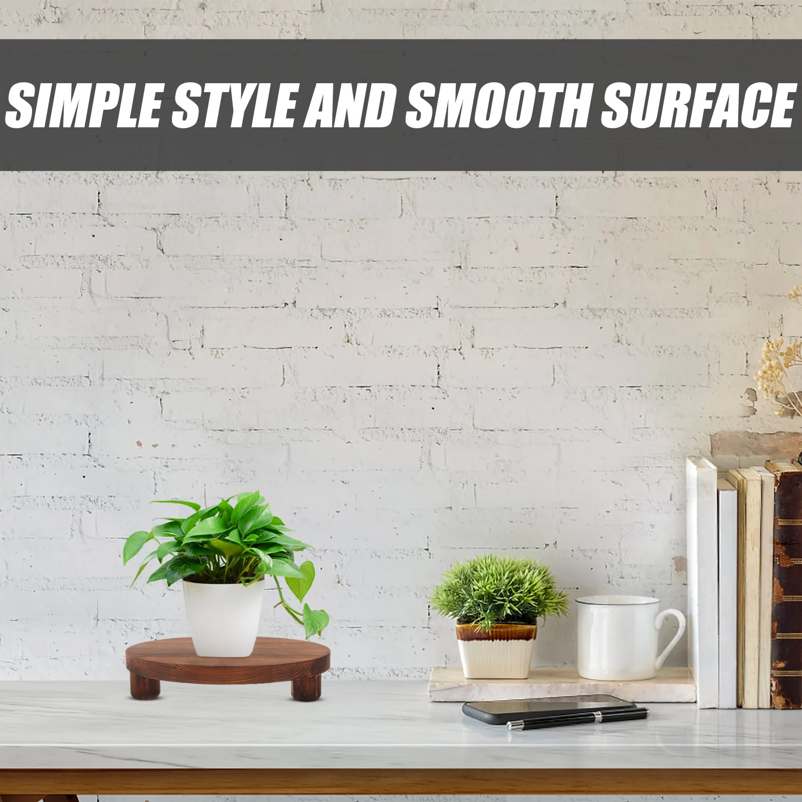 

Rustic Solid Wood Flower Pot Stand Display Shelf Aromatherapy Oil ganizer Vintage White Desktop Plant Pedestal Indoor
