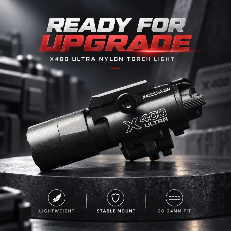 X400 Ultra Nylon Light Ornament Fitting, Under‑mount Flashlight with Separate Switch for Hobby Display Kit