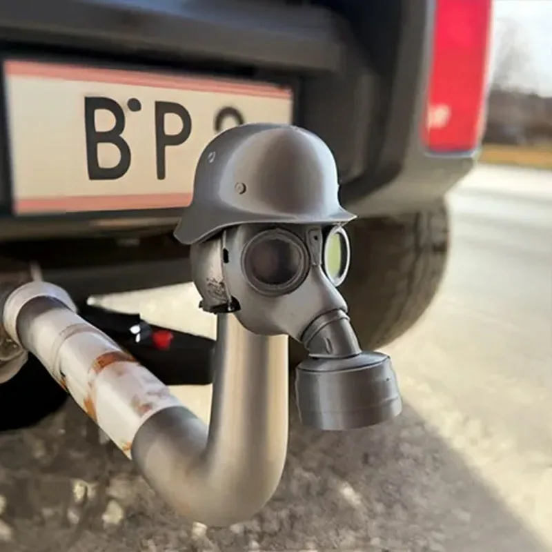 Creative 3D Printed Gas Mask Shaped Trailer Hook Cover Hook Protection Lightweight Durable Design Personalized Car Decoration