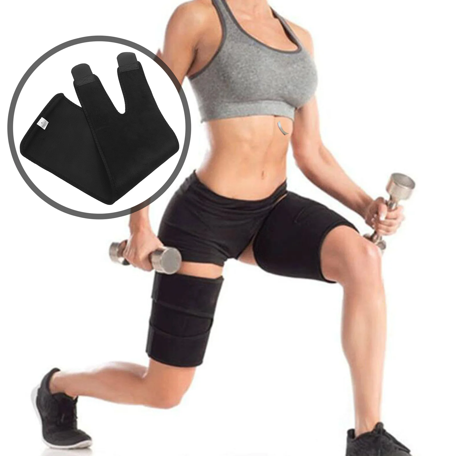 

Thigh Sweat Belt Size L Adjustable Sweat Band Wrap Strap Heat Retention Thigh Trimmer for Gym Running Outdoor Protection