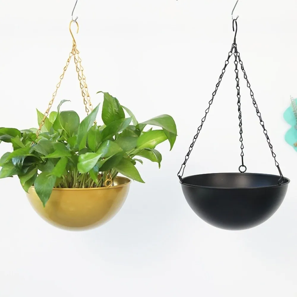 Simple Iron Plant Pot Hanging Bucket with Hook Hanging Flower Pot Plant Hanging Basket Home Decoration