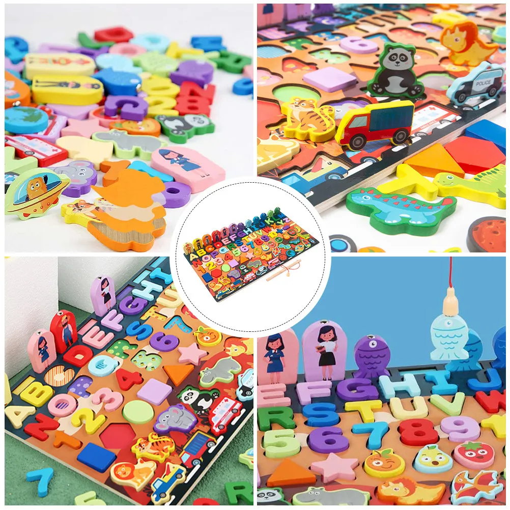 

1Set Montessori Inspired Wooden Puzzle for Kids Learning Numbers Letters Colors Problem Solving Critical Thinking Early