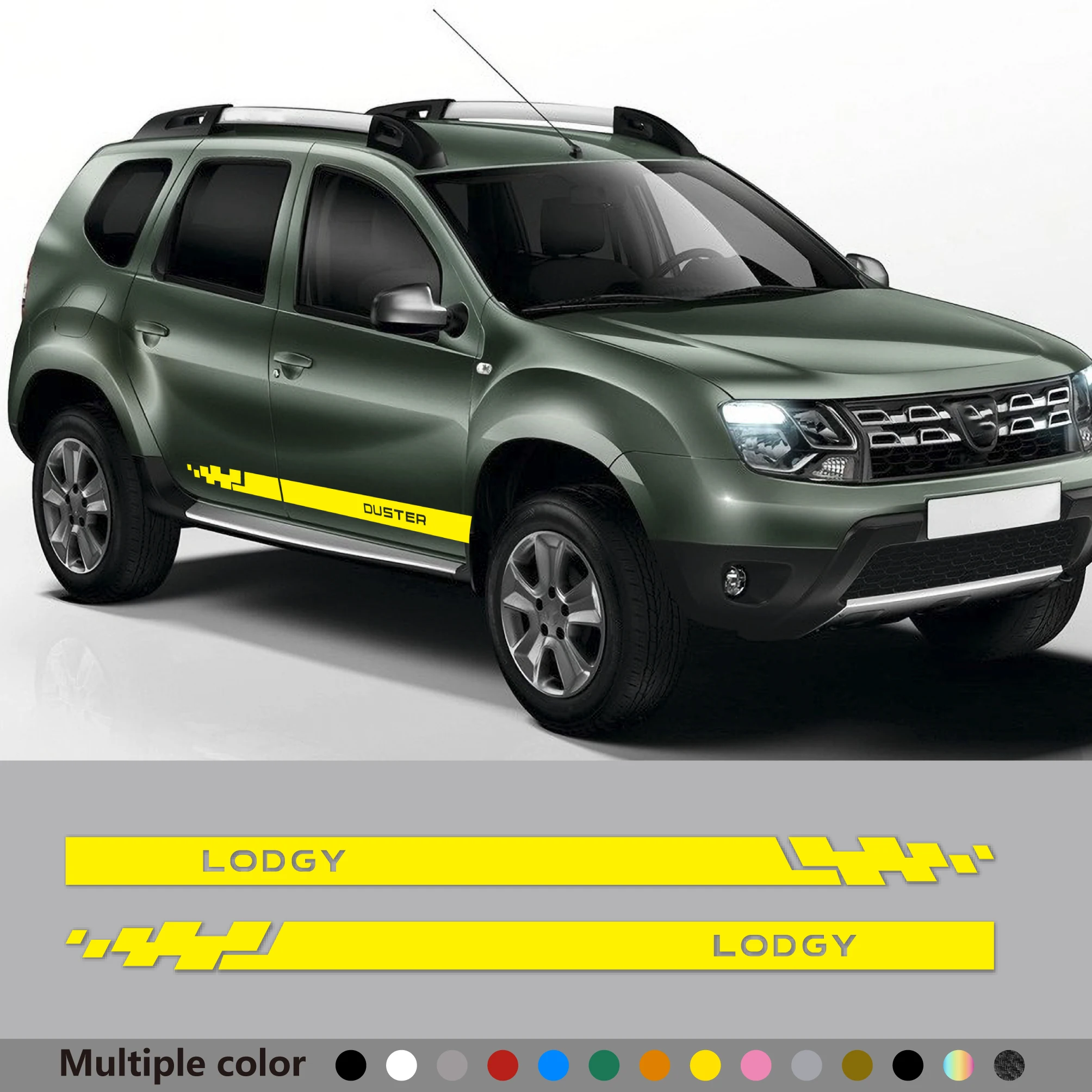 

2PCS Car Door Side Long Stripe PVC Stickers Apply For Dacia Duster Auto Tuning Accessories Vinyl Film Decor Decals