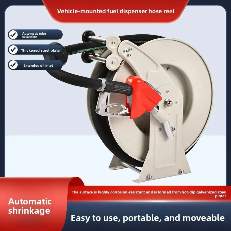 Automatic Retractable Hose Reel 1 Inch Heavy Duty Spring Rewind Wall Mounted Hose Organizer