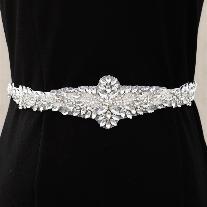 

New Fashion European Wedding Dress Accessories Luxury Rhinestone Braided Bridal Girdle Heavy Craft Hand Sewing Belt