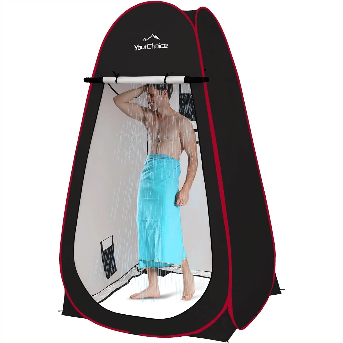 

Pop Up Privacy Tent 3.9x3.9x6.9FT, Large Portable Camping Changing Room with 2 Storage Pockets & 4 Sandbags, Outdoor Shower