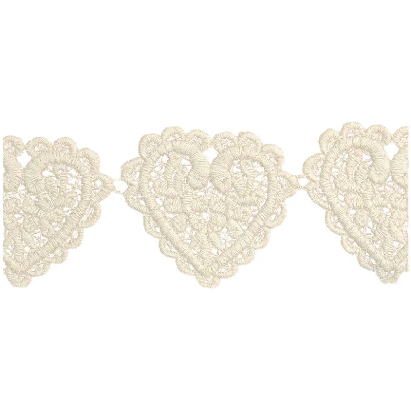 Cotton Embroidered Heart Lace Trim, Ribbon Handicrafts, DIY Sewing Craft, Clothing Garment Accessories, High Quality 4.5cm Width