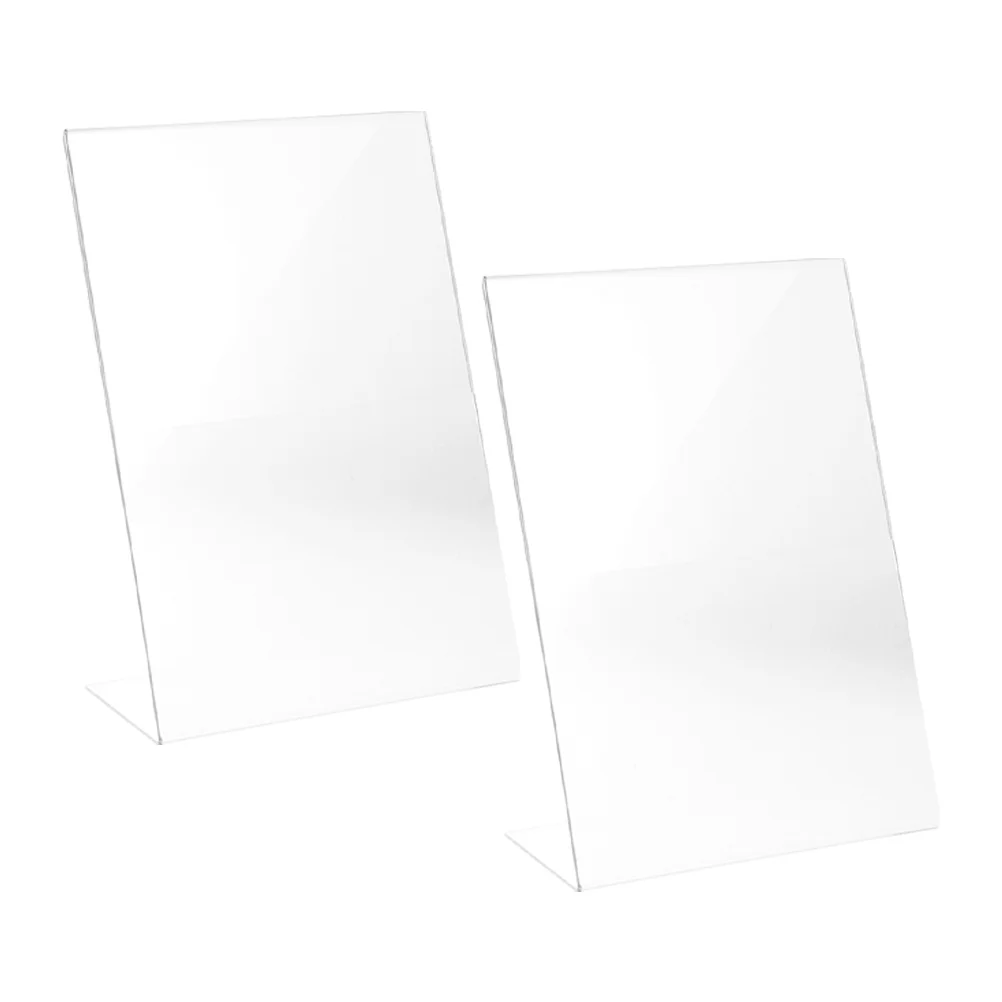 Acrílico Price Tag Holder, Shop Stand, Label Display, Desktop Titulares Rack, Sign Stands, 2 pcs