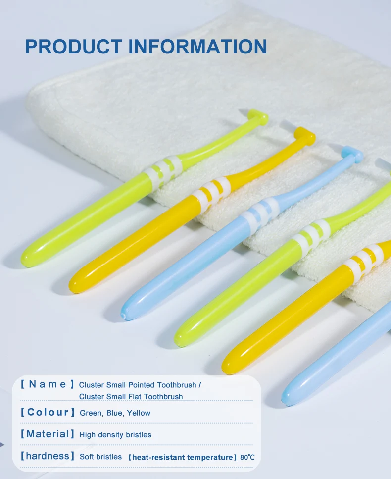 1-3 Stück kieferorthopädische Zahnbürste mit einzelnen, hochdichten, weichen Borsten, spitzer und flacher Kopf, Interdentalbürste, Mundpflege-Reinigungswerkzeug – Detail 2