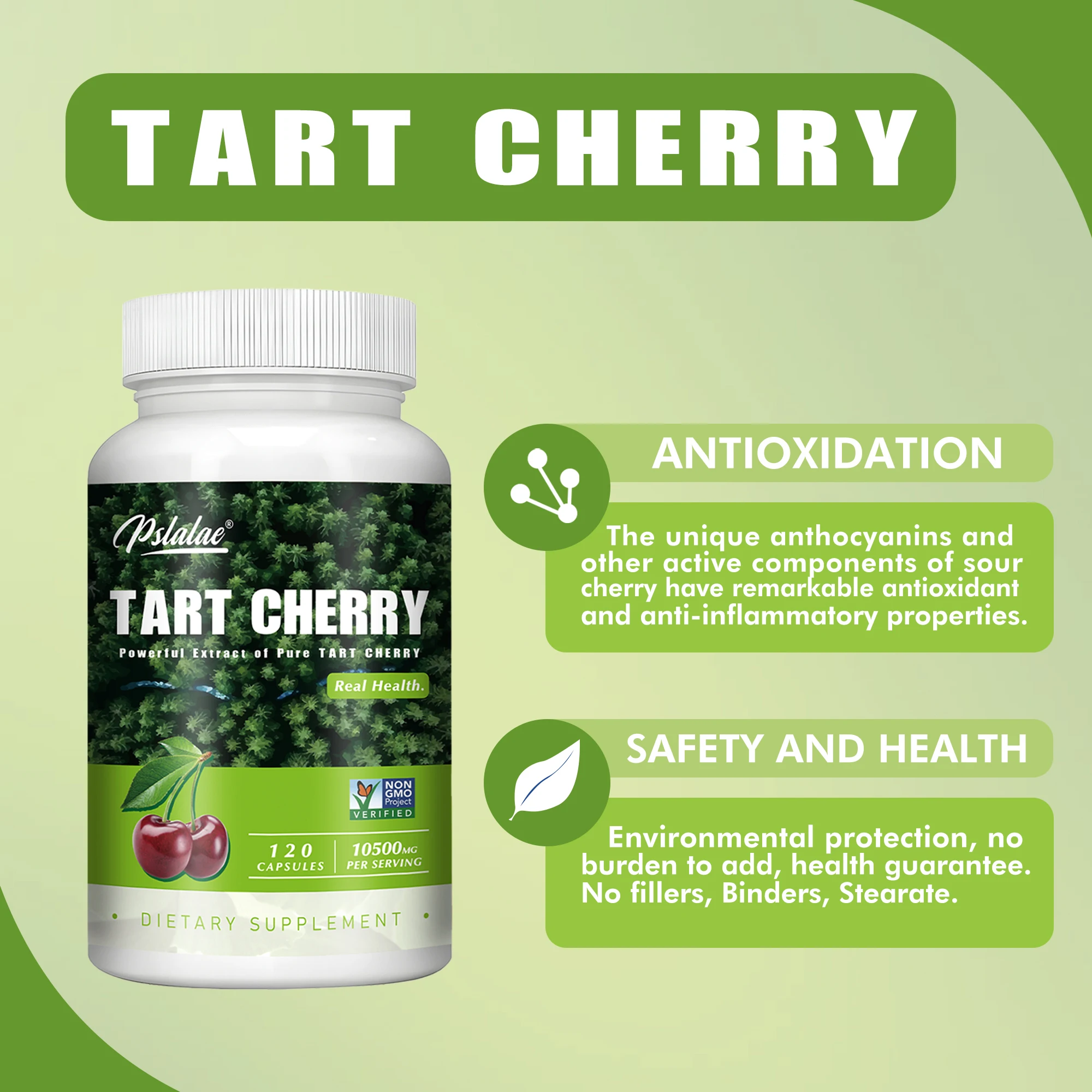 Tart Cherry Capsules - Uric Acid Cleanse, Joint Support & Muscle Recovery, Improve Sleep Quality, Antioxidants